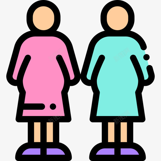 母亲孕妇6直系肤色图标svg_新图网 https://ixintu.com 孕妇6 母亲 直系肤色