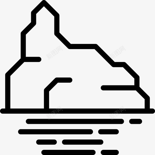 冰山127号天气线性图标svg_新图网 https://ixintu.com 127号天气 冰山 线性