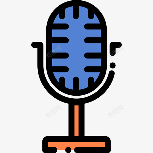 麦克风音乐商店线性颜色图标svg_新图网 https://ixintu.com 线性颜色 音乐商店 麦克风