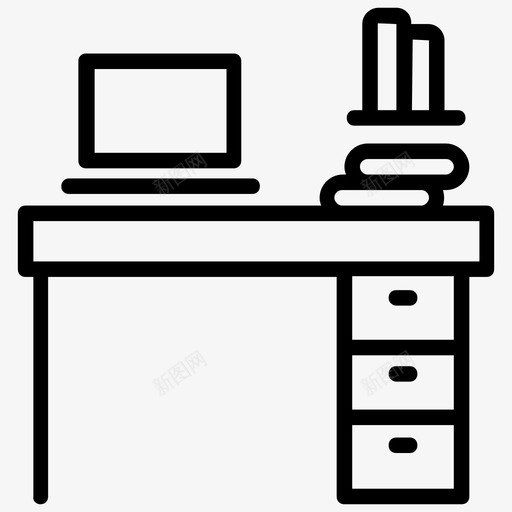 工作场所家庭办公室办公桌图标svg_新图网 https://ixintu.com 办公桌 家庭办公室 工作场所 管理办公室 维护和服务图标