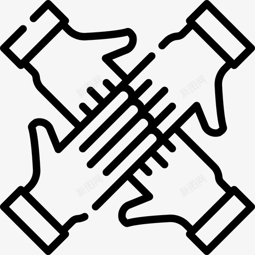 团队合作帮助和支持7直线型图标svg_新图网 https://ixintu.com 团队合作 帮助和支持7 直线型
