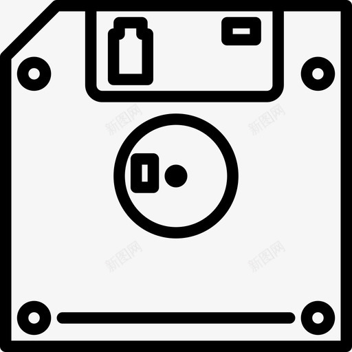 软盘复古小工具2线性图标svg_新图网 https://ixintu.com 复古小工具2 线性 软盘