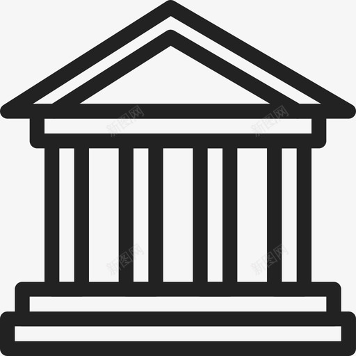 帕特农神庙建筑7线性图标svg_新图网 https://ixintu.com 帕特农神庙 建筑7 线性