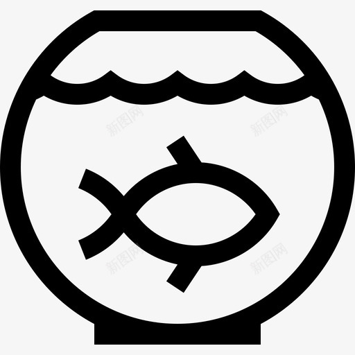 鱼缸宠物店25线性图标svg_新图网 https://ixintu.com 宠物店25 线性 鱼缸