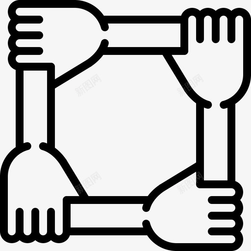 团队合作办公室80直线型图标svg_新图网 https://ixintu.com 办公室80 团队合作 直线型