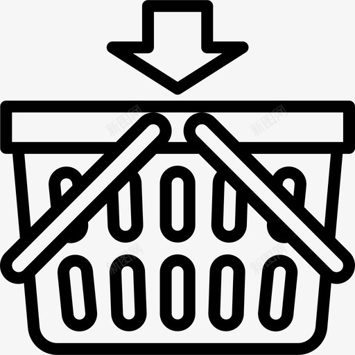 购物篮购物88直线型图标svg_新图网 https://ixintu.com 直线型 购物88 购物篮