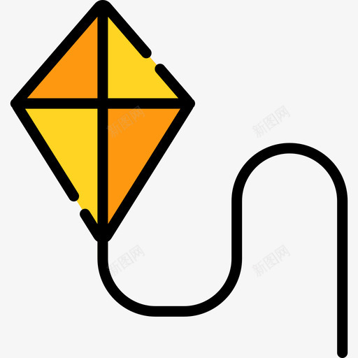 风筝秋天20线颜色图标svg_新图网 https://ixintu.com 秋天20 线颜色 风筝