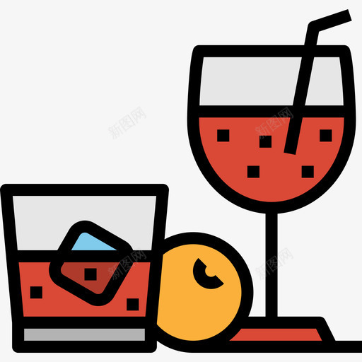 饮料酒店服务21线性颜色图标svg_新图网 https://ixintu.com 线性颜色 酒店服务21 饮料