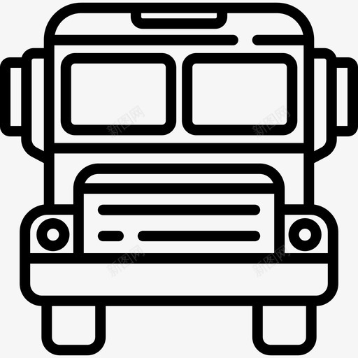 校车公共交通4直线图标svg_新图网 https://ixintu.com 公共交通4 校车 直线