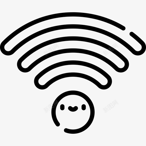 Wifi社交媒体43线性图标svg_新图网 https://ixintu.com Wifi 社交媒体43 线性