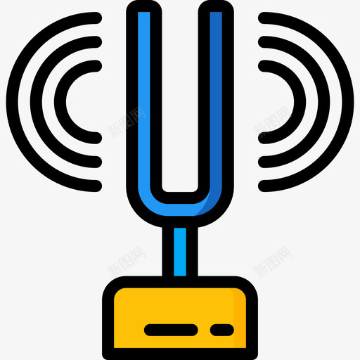音叉物理4线性颜色图标svg_新图网 https://ixintu.com 物理4 线性颜色 音叉