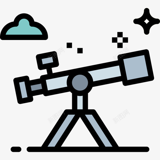 望远镜太空71线性彩色图标svg_新图网 https://ixintu.com 太空71 望远镜 线性彩色