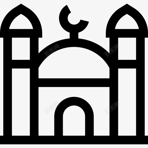 清真寺城市建筑7直线图标svg_新图网 https://ixintu.com 城市建筑7 清真寺 直线