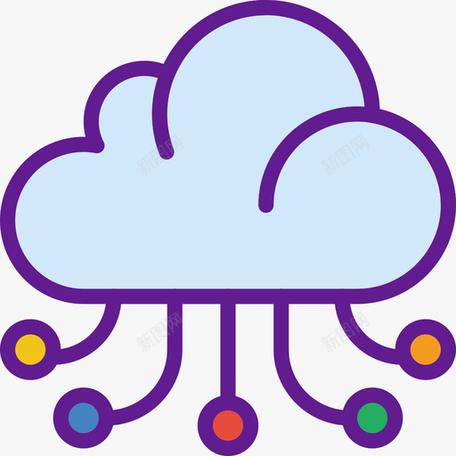 云计算基础9线性颜色图标svg_新图网 https://ixintu.com 云计算 基础9 线性颜色