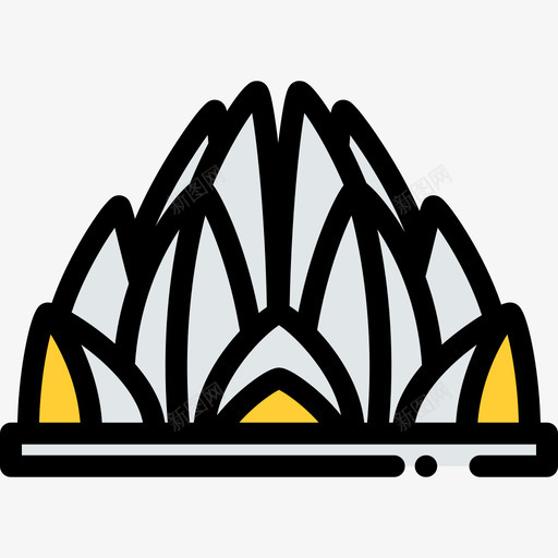 莲花寺地标古迹10处线彩图标svg_新图网 https://ixintu.com 地标古迹10处 线彩 莲花寺