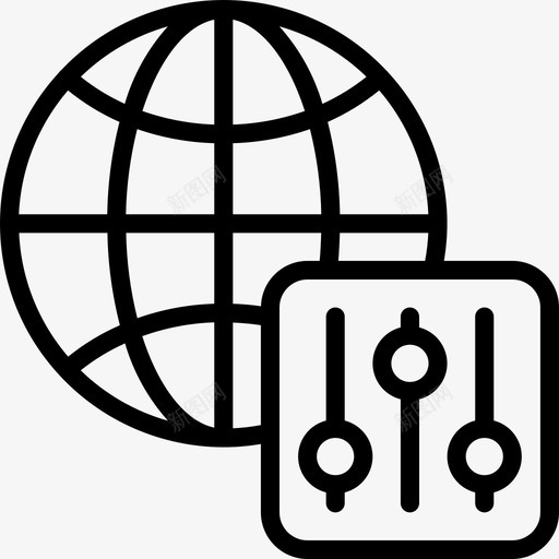 全球网络托管19线性图标svg_新图网 https://ixintu.com 全球 线性 网络托管19