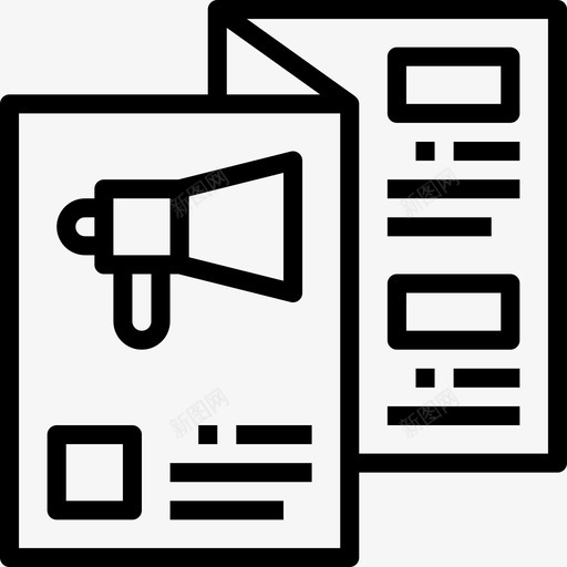 宣传册数字营销50线性图标svg_新图网 https://ixintu.com 宣传册 数字营销50 线性