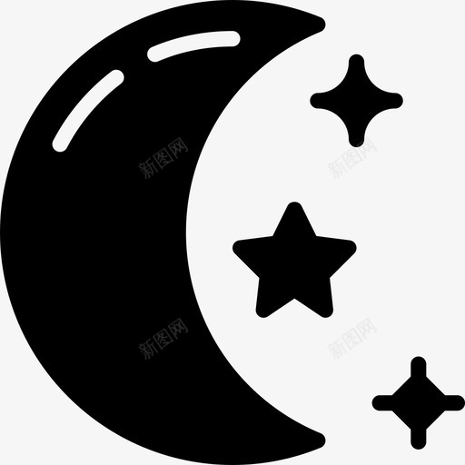 夜晚143号天气固体图标svg_新图网 https://ixintu.com 143号天气 固体 夜晚