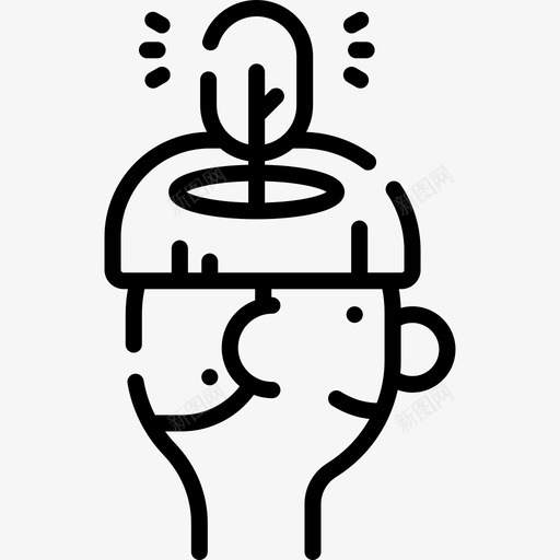 绿色瑜伽和正念2线性图标svg_新图网 https://ixintu.com 瑜伽和正念2 线性 绿色