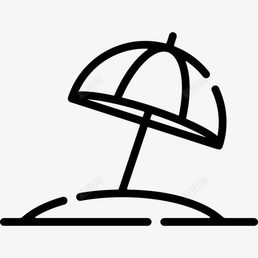 伞夏季13线状图标svg_新图网 https://ixintu.com 伞 夏季13 线状