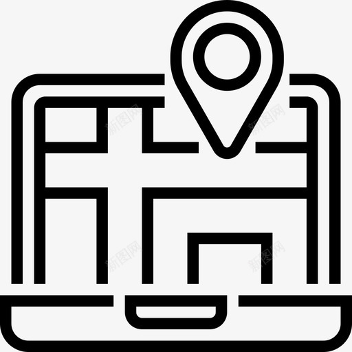 计算机城市元素18线性图标svg_新图网 https://ixintu.com 城市元素18 线性 计算机
