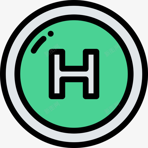 直升机停机坪紧急情况线性颜色图标svg_新图网 https://ixintu.com 直升机停机坪 紧急情况 线性颜色