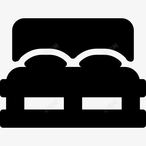 双人床室内家具填充物图标svg_新图网 https://ixintu.com 双人床 填充物 室内家具