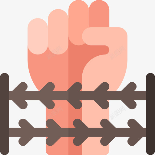 带刺铁丝网和平人权9号扁平图标svg_新图网 https://ixintu.com 和平人权9号 带刺铁丝网 扁平