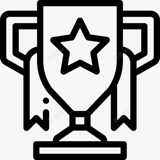 奖杯足球16直线型图标svg_新图网 https://ixintu.com 奖杯 直线型 足球16