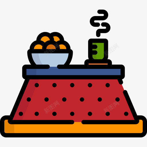 Kotatsu冬季23线性颜色图标svg_新图网 https://ixintu.com Kotatsu 冬季23 线性颜色