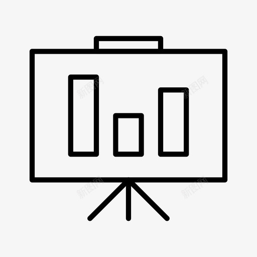 演示板条形图业务图标svg_新图网 https://ixintu.com 业务 图形 条形图 演示板 简单