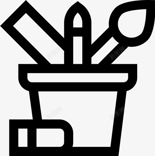 铅笔盒艺术家工作室3线性图标svg_新图网 https://ixintu.com 线性 艺术家工作室3 铅笔盒