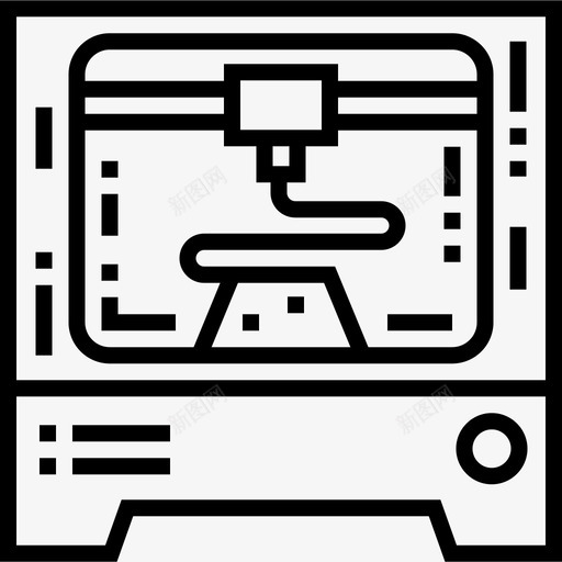 3d打印机创意工具19线性图标svg_新图网 https://ixintu.com 3d打印机 创意工具19 线性