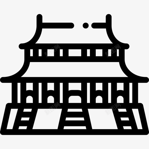 故宫地标古迹11处直线形图标svg_新图网 https://ixintu.com 地标古迹11处 故宫 直线形