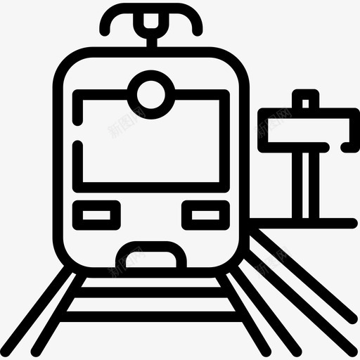 火车旅行地点表情符号线性图标svg_新图网 https://ixintu.com 旅行地点表情符号 火车 线性