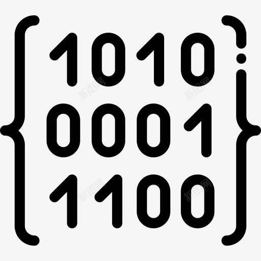二进制代码nerd5线性图标svg_新图网 https://ixintu.com nerd5 二进制代码 线性
