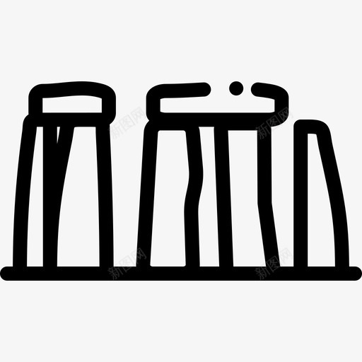 巨石阵地标古迹11线性图标svg_新图网 https://ixintu.com 地标古迹11 巨石阵 线性