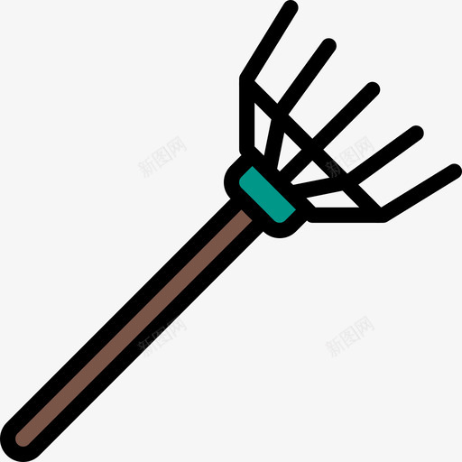 耙子工具31线性颜色图标svg_新图网 https://ixintu.com 工具31 线性颜色 耙子