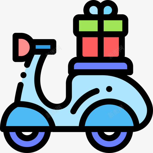 送货礼品7线性颜色图标svg_新图网 https://ixintu.com 礼品7 线性颜色 送货