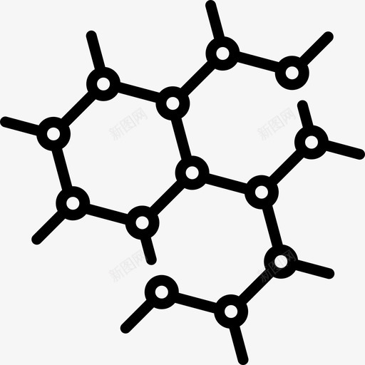 石墨烯未来技术15线性图标svg_新图网 https://ixintu.com 未来技术15 石墨烯 线性