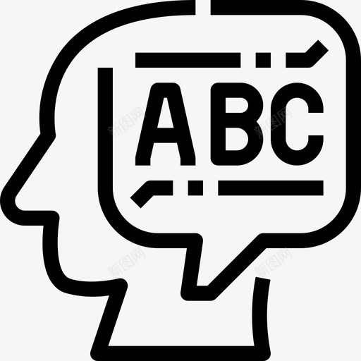 语言教育和学习5线性图标svg_新图网 https://ixintu.com 教育和学习5 线性 语言