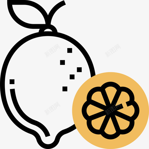 柠檬蔬菜8黄影子图标svg_新图网 https://ixintu.com 柠檬 蔬菜8 黄影子