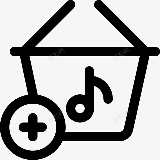 篮子音乐商店10线性图标svg_新图网 https://ixintu.com 篮子 线性 音乐商店10