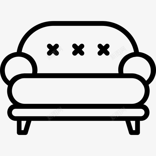 沙发居家生活线性图标svg_新图网 https://ixintu.com 居家生活 沙发 线性