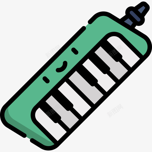 Melodica音乐商店7线性颜色图标svg_新图网 https://ixintu.com Melodica 线性颜色 音乐商店7