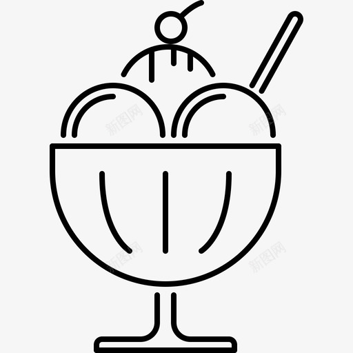 冰激凌咖啡馆直系图标svg_新图网 https://ixintu.com 冰激凌 咖啡馆 直系