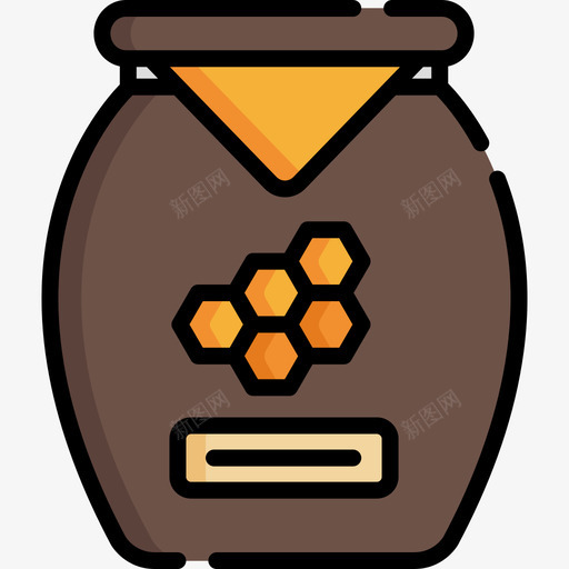 蜂蜜秋天24线性颜色图标svg_新图网 https://ixintu.com 秋天24 线性颜色 蜂蜜