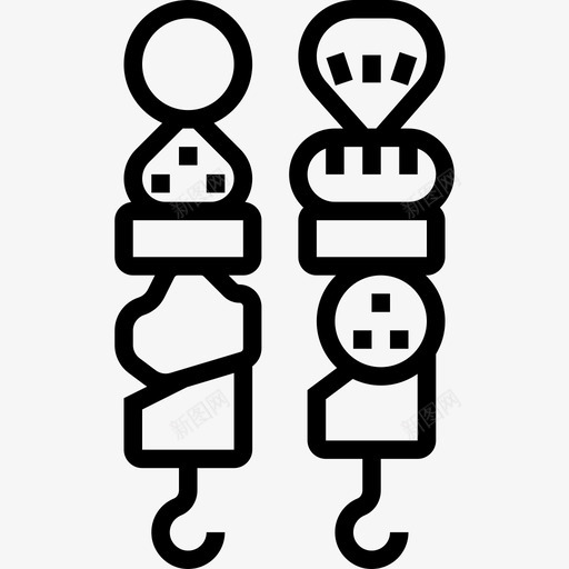 烤肉串烧烤2线状图标svg_新图网 https://ixintu.com 烤肉串 烧烤2 线状
