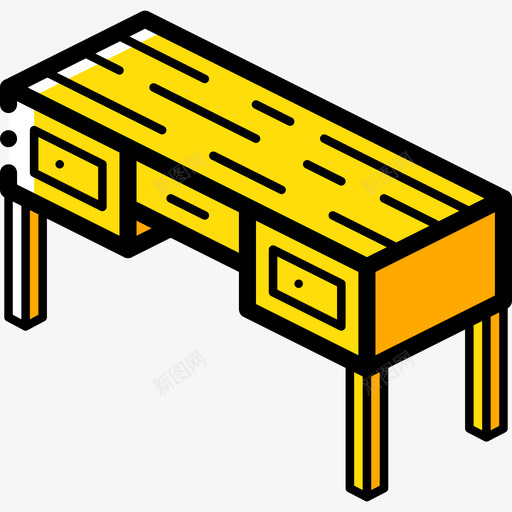 办公桌家具38黄色图标svg_新图网 https://ixintu.com 办公桌 家具38 黄色