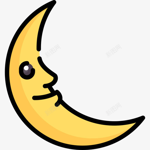 半月动物与自然2线性颜色图标svg_新图网 https://ixintu.com 动物与自然2 半月 线性颜色